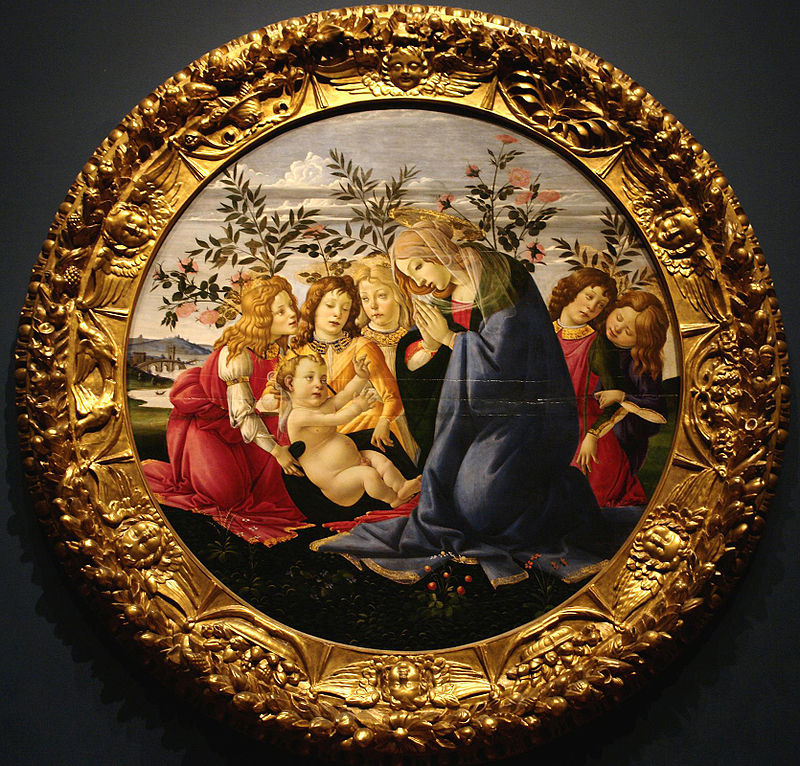 Мадонна, поклоняющаяся младенцу с пятью ангелами