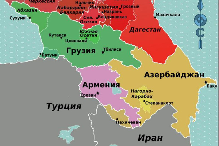 Закавказские страны: Армения, Азербайджан и Грузия