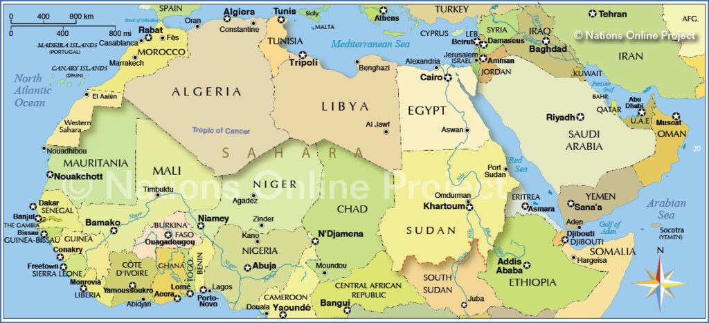 5 африканских стран средиземноморского побережья