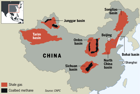 Китай занимает первое место в мире по запасам сланцевого газа