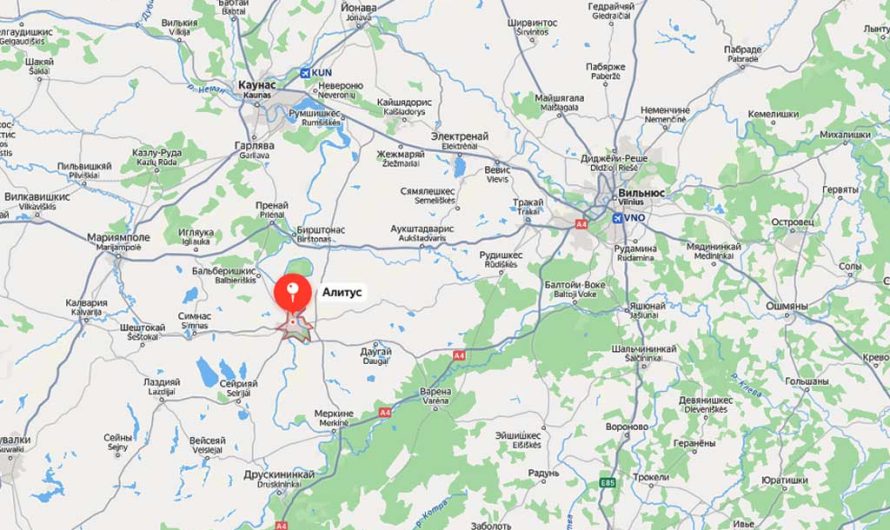 ТОП-15 крупных городов Литвы — карта